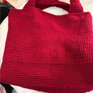 Red Handwoven Tote Bag